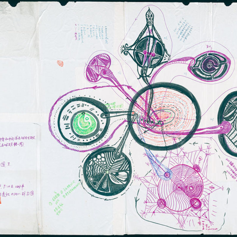 Guo Fengyi, Bagua Diagram of the Sun Seen from a Distance, 1989. Colored ink on paper. Courtesy of Long March Space.